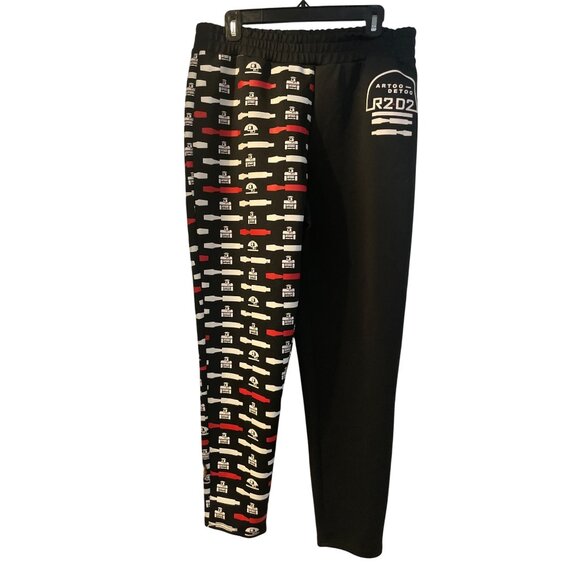 Disney Parks Star Wars Artoo Detoo R2-D2 Jogger Pants Size L Black & Multicolor - Picture 1 of 5